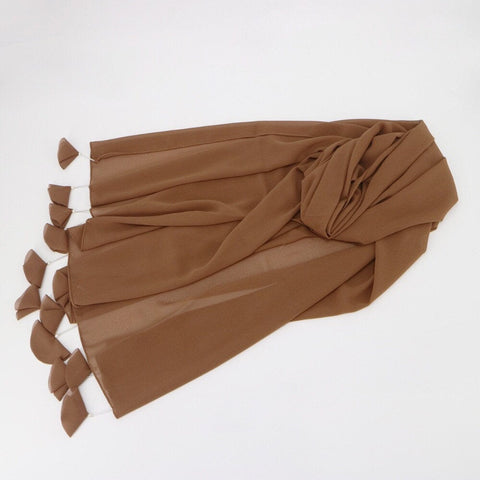 Maryam’s Diamond Style Signature Plain Chiffon with Tassels Pearls Hijab