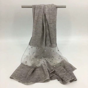 Maryam's Diamond Style Organza Pearl Soft Hijab/Shawl