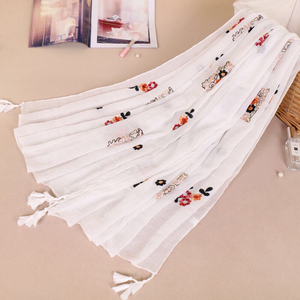 Maryam's Diamond Style Latest Gradual Colour Tassels Soft Cotton Hijab