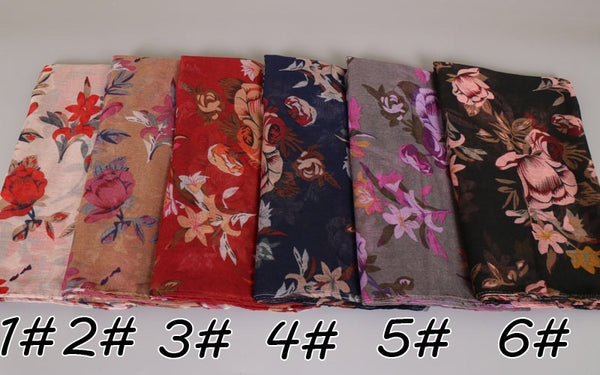 Maryam's Diamond Style Floral Print Viscose Soft Hijab/Shawl