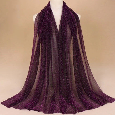 Maryam's Diamond Style Newest Shimmer Polyester Crinkle Hijab