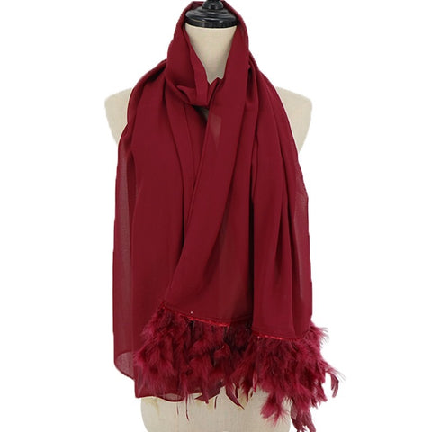 Maryam's Diamond Style Signature Feather Chiffon Hijab
