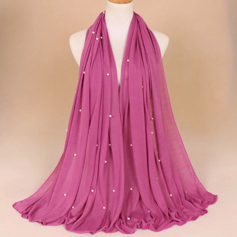Maryam's Diamond Style Premium Jersey with Pearls Hijab/Shawl
