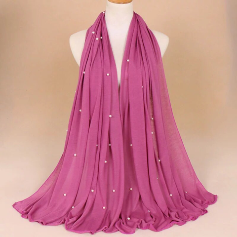 Maryam's Diamond Style Premium Jersey with Pearls Hijab/Shawl