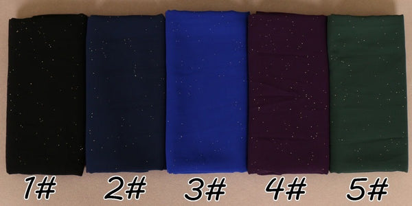 Maryam's Diamond Style Plain Chiffon Hijab with Silver Dot Hijab
