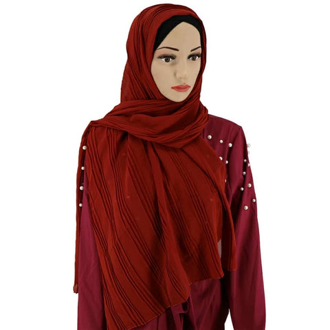 Maryam's Diamond Style Double Pleated Chiffon Hijab