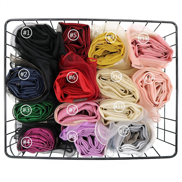 Maryam's Diamond Style Organza with Shimmer Edge Viscose Hijab/Shawl