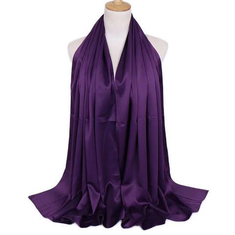 Maryam's Diamond Style Stunning Plain Satin Shawl/Hijab