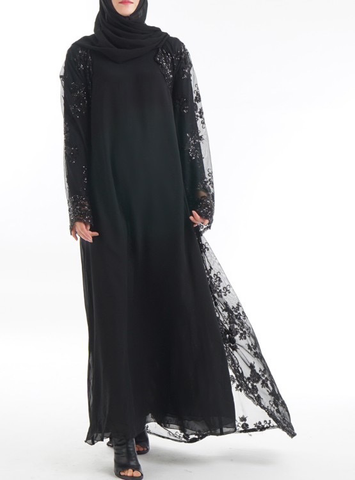 Maryam's Diamond Style Luxurious Floral Sequins Abaya