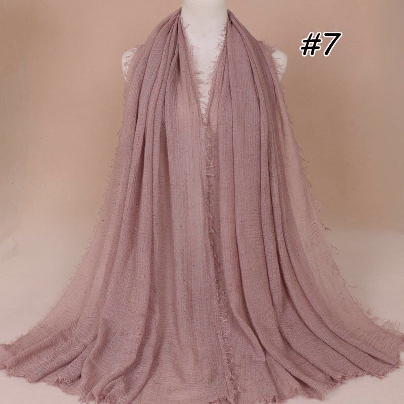Maryam's Diamond Style Latest Premium Shimmer Cotton Crinkle Hijab