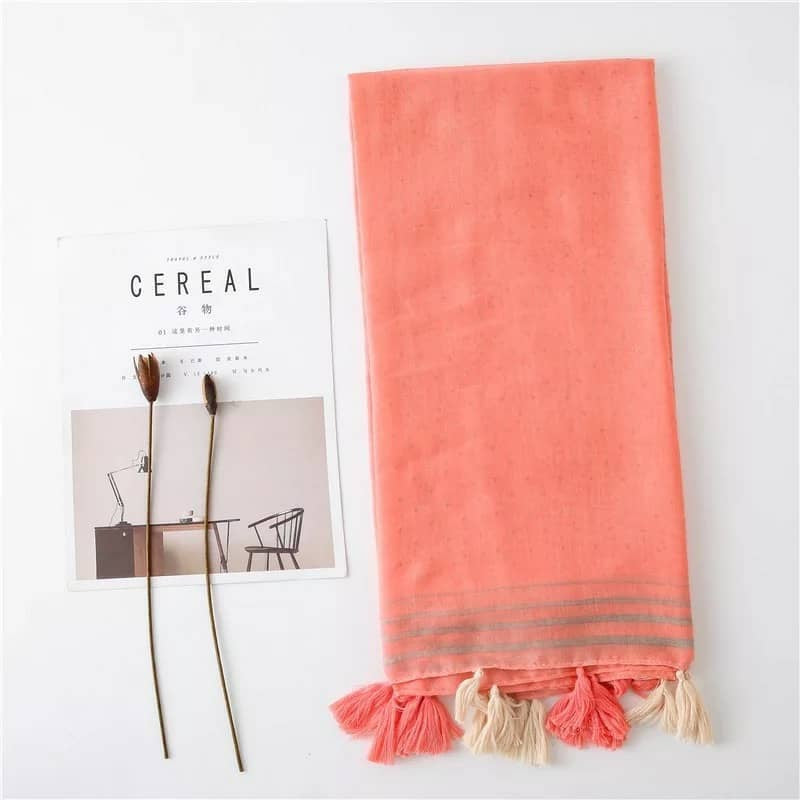 Maryam's Diamond Style Polka Dot Cotton Viscose Tassel Hijabs