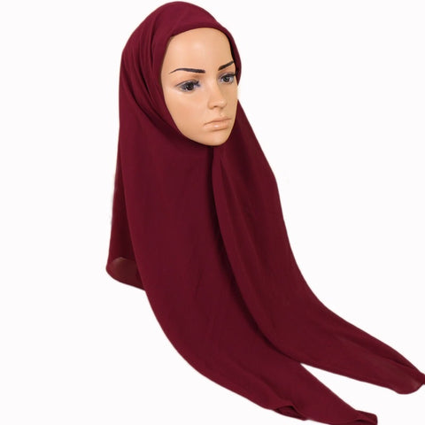 Maryam's Diamond Style Square Everyday Pure Solid Colour Chiffon Hijab