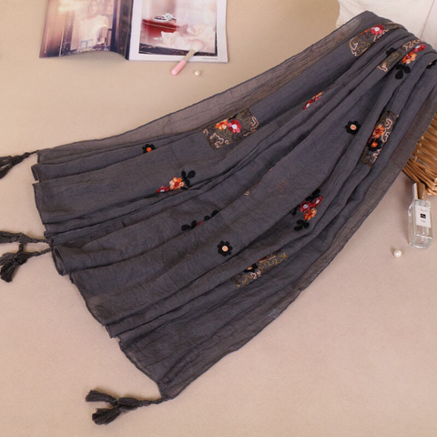 Maryam's Diamond Style Latest Gradual Colour Tassels Soft Cotton Hijab