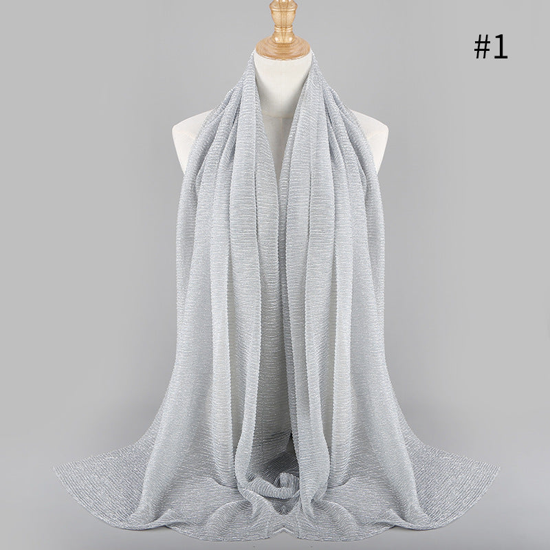 Maryam's Diamond Style Newest Shimmer Polyester Crinkle Hijab