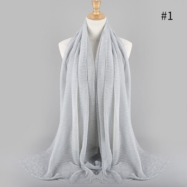 Maryam's Diamond Style Newest Shimmer Polyester Crinkle Hijab