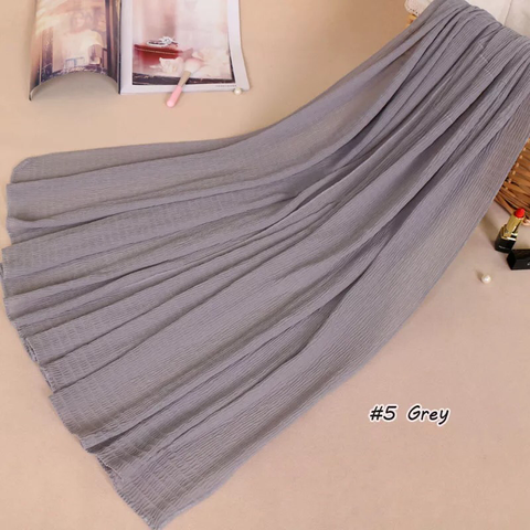 Maryam's Diamond Style Plain Crumple Wrinkle  Crinkle Chiffon Hijab
