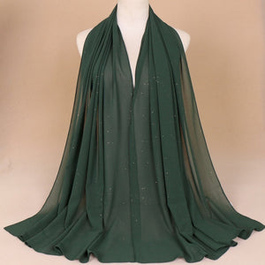 Maryam's Diamond Style Plain Chiffon Hijab with Silver Dot Hijab