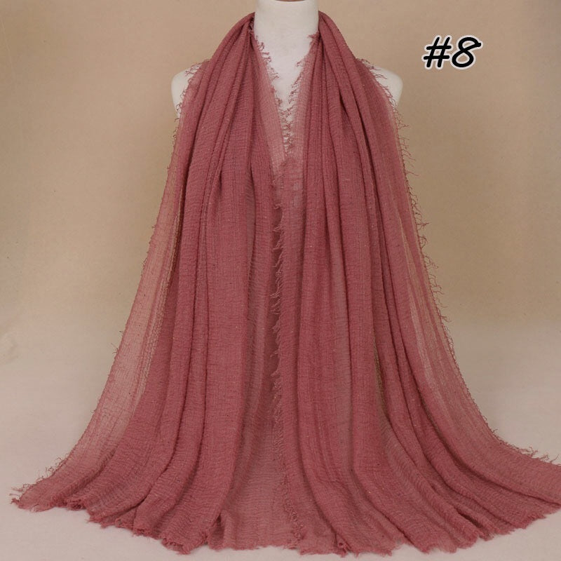 Maryam's Diamond Style Latest Premium Shimmer Cotton Crinkle Hijab