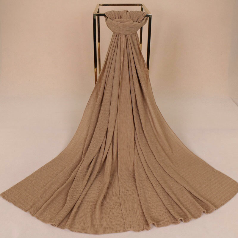 Maryam's Diamond Style Plain Crumple Wrinkle  Crinkle Chiffon Hijab