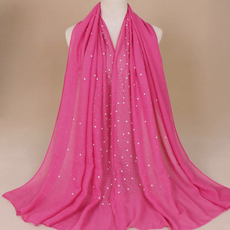 Maryam's Diamond Style Cotton Viscose with Pearls And Silver Stones Hijab