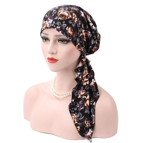 Maryam's Diamond Style Pre-Tied Flower Print Hijab