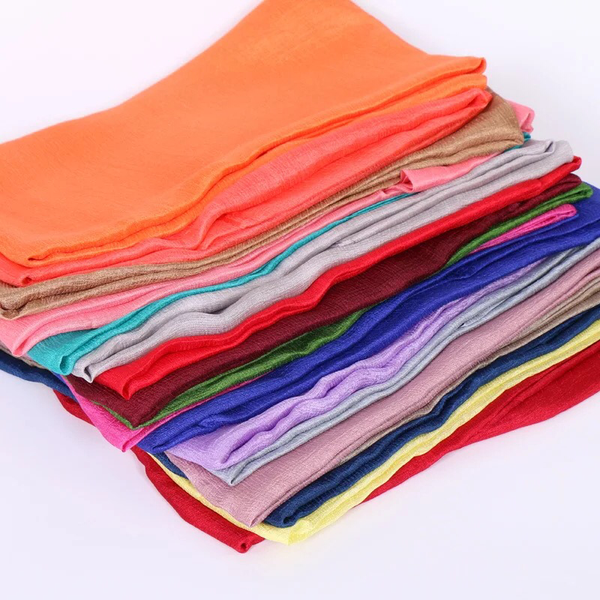 Maryam's Diamond Style Plain Linen Silk Polyester Hijab