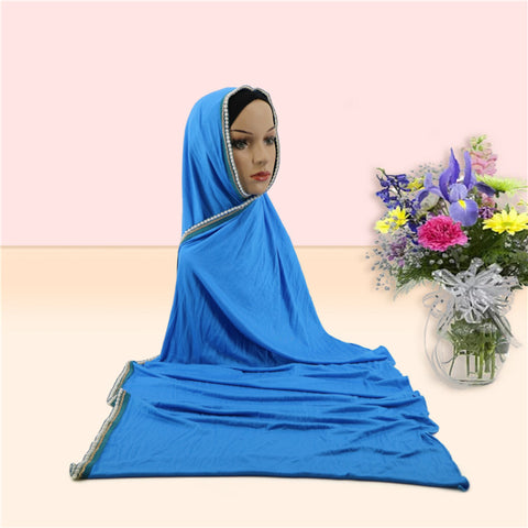 Maryam's Diamond Style Premium Pearls Chain Jersey Hijab/Shawl