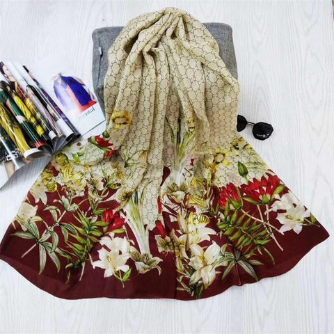 Maryam's Diamond Style Stunning Silk Satin Printed Shawl/Hijab