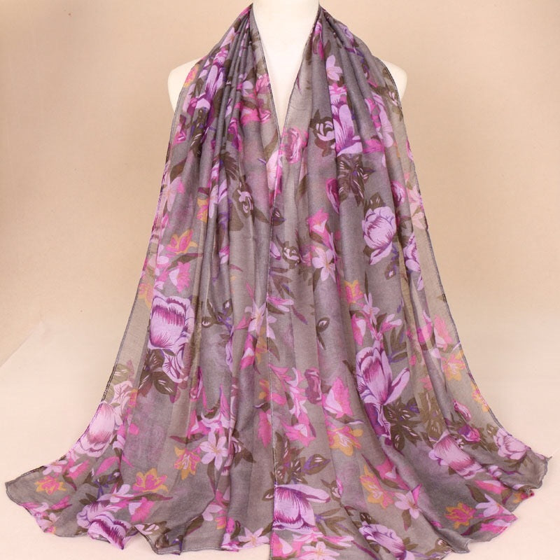 Maryam's Diamond Style Floral Print Viscose Soft Hijab/Shawl