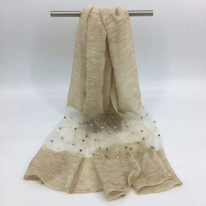 Maryam's Diamond Style Organza Pearl Soft Hijab/Shawl
