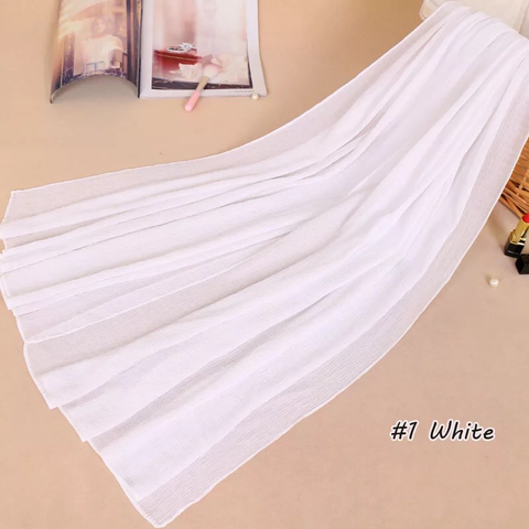 Maryam's Diamond Style Plain Crumple Wrinkle  Crinkle Chiffon Hijab