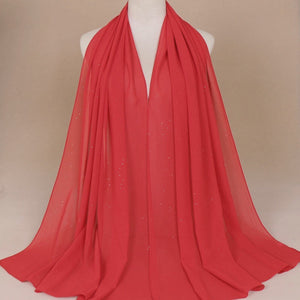Maryam's Diamond Style Plain Chiffon Hijab with Silver Dot Hijab
