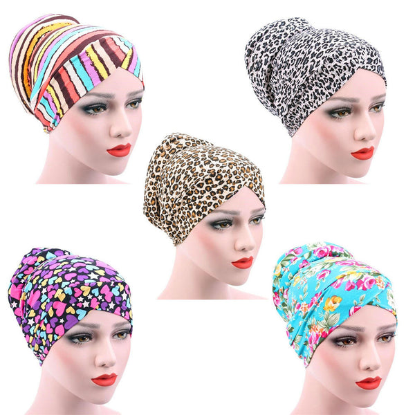 Maryam's Diamond Style Stretchy Turban Flower Print