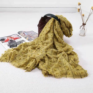 Maryam's Diamond Style Plain Checked Cotton Crinkle Hijab