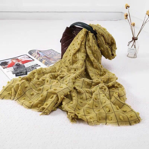 Maryam's Diamond Style Plain Checked Cotton Crinkle Hijab