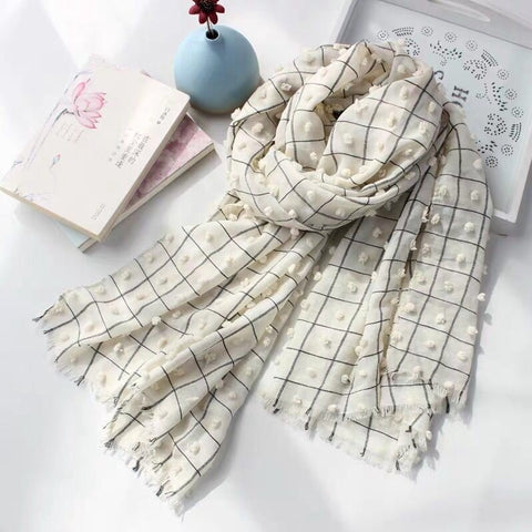 Maryam's Diamond Style Plain Checked Cotton Crinkle Hijab