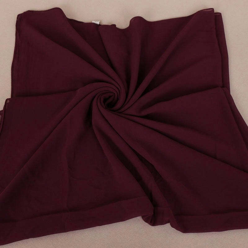 Maryam's Diamond Style Square Everyday Pure Solid Colour Chiffon Hijab