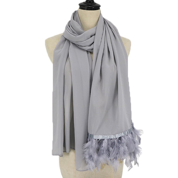 Maryam's Diamond Style Signature Feather Chiffon Hijab