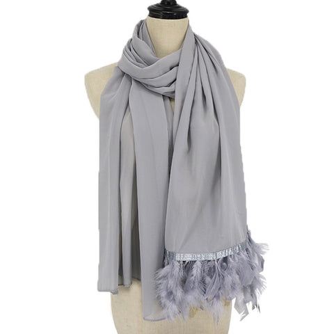 Maryam's Diamond Style Signature Feather Chiffon Hijab