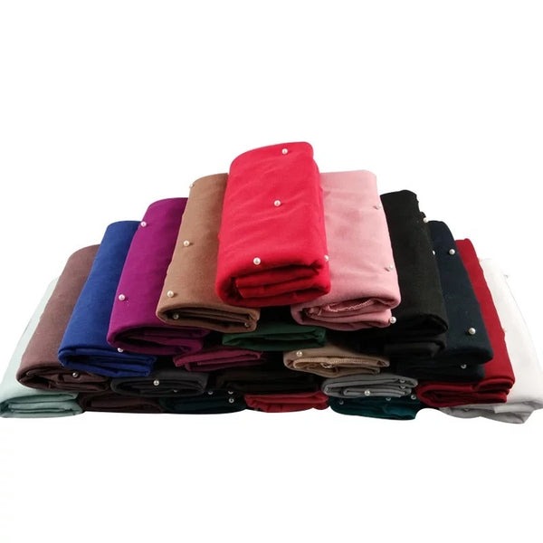 Maryam's Diamond Style Premium Jersey with Pearls Hijab/Shawl