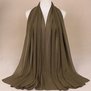 Maryam's Diamond Style Plain Chiffon Hijab with Silver Dot Hijab