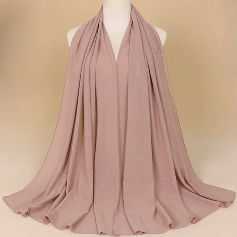 Maryam's Diamond Style Plain Chiffon Hijab with Silver Dot Hijab