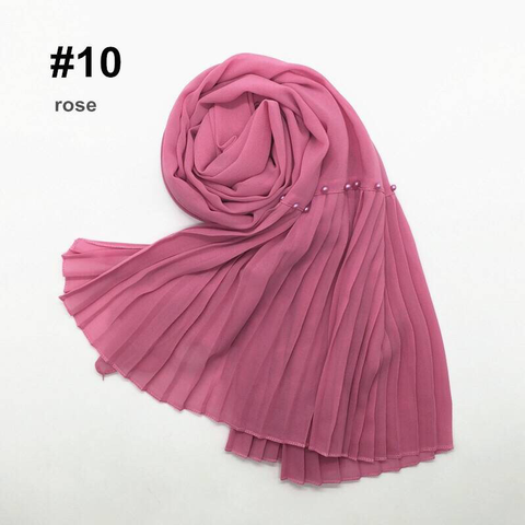 Maryam's Diamond Style Lurex Pleated Chiffon Crinkle with Beads Hijab