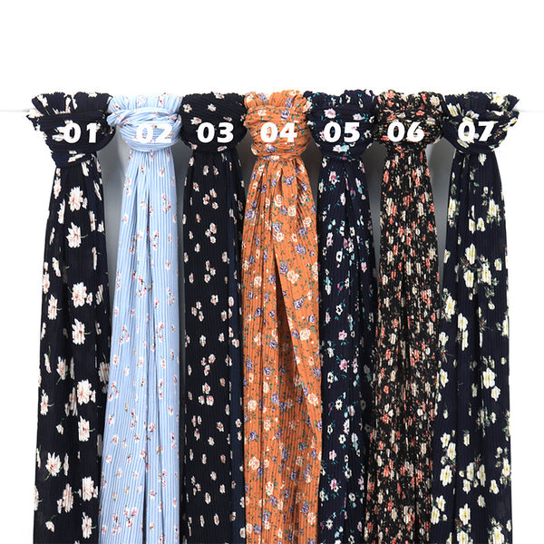Maryam’s Diamond Style Premium Printed Pleated Chiffon Hijab