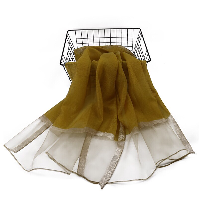 Maryam's Diamond Style Organza with Shimmer Edge Viscose Hijab/Shawl