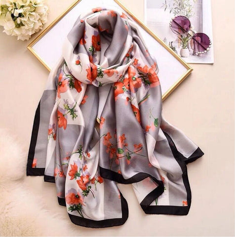 Maryam's Diamond Style Stunning Silk Satin Printed Shawl/Hijab
