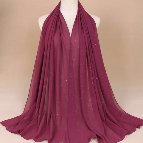 Maryam's Diamond Style Plain Chiffon Hijab with Silver Dot Hijab