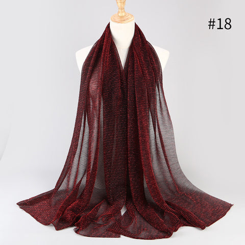 Maryam's Diamond Style Newest Shimmer Polyester Crinkle Hijab