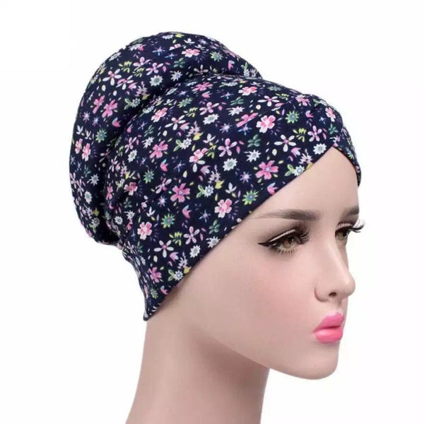 Maryam's Diamond Style Stretchy Turban Flower Print