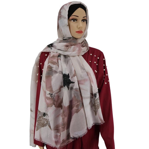 Maryam's Diamond Style Printed Cotton Viscose Hijab/Shawl